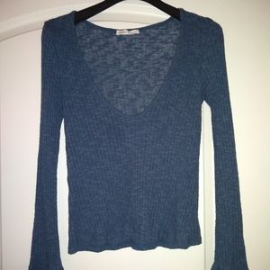 Blue v-neck top